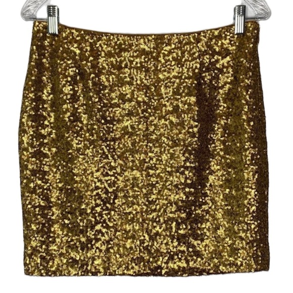 Cache Gold Sequin Mini Skirt - Picture 2 of 9